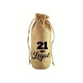 Zees Creations Twenty One & Legal Jute Wine Bottle Sack JB1004